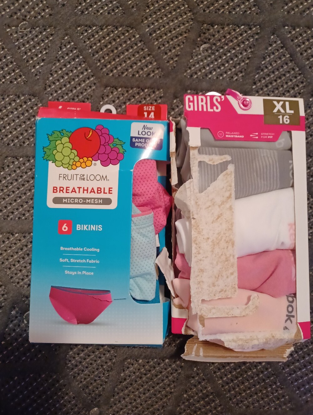 Girl's 14-16 underwear panties Fruit of Loom bikinis Reebok boyshorts new 11 pc.